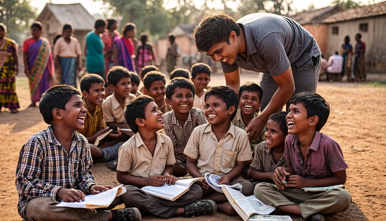 Children in a rural classroom