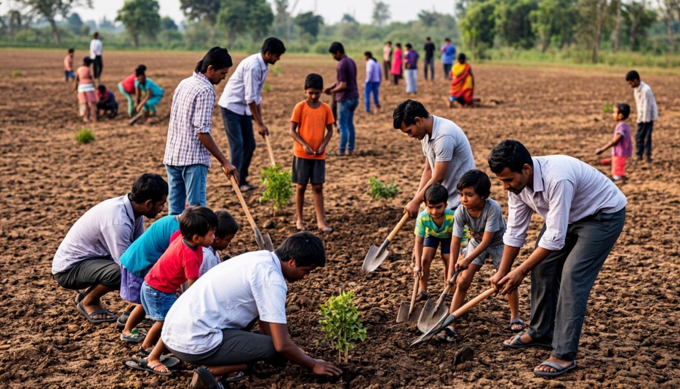 Community planting trees