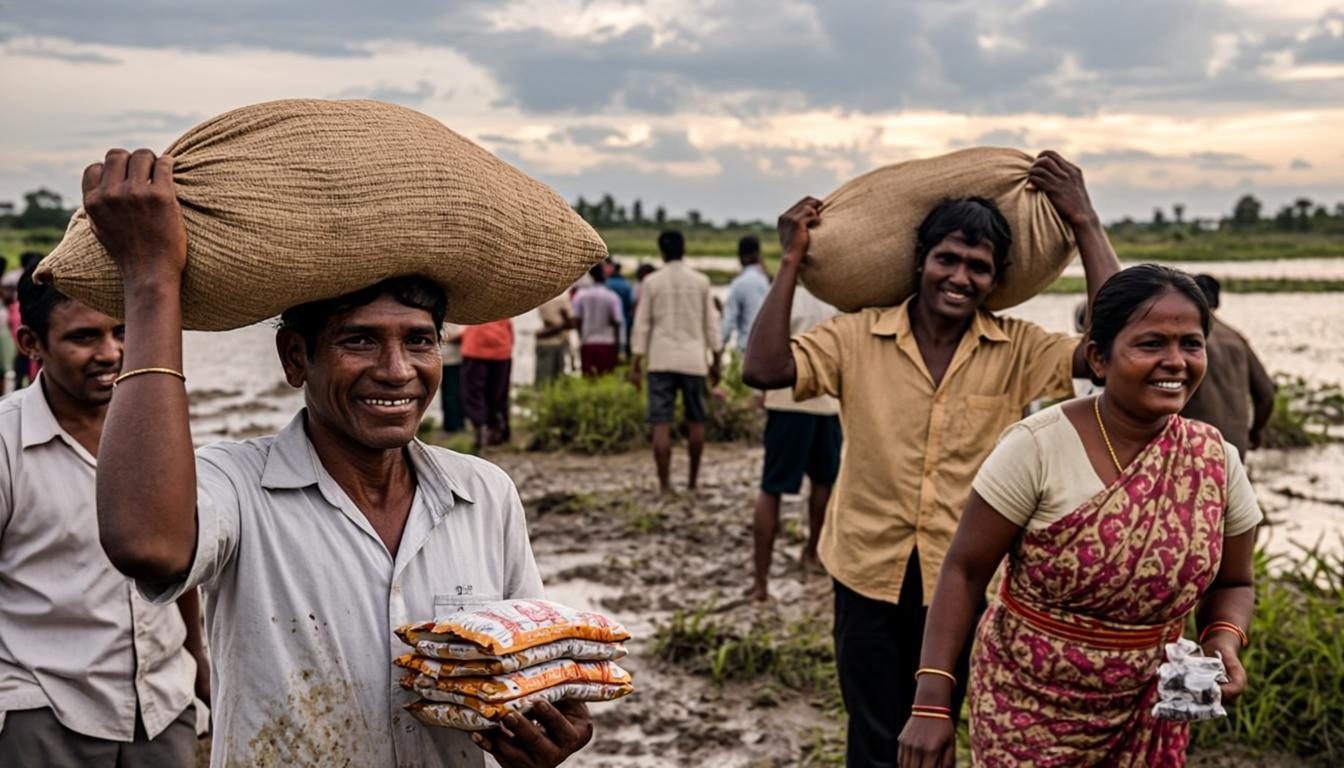 Relief distribution after a flood